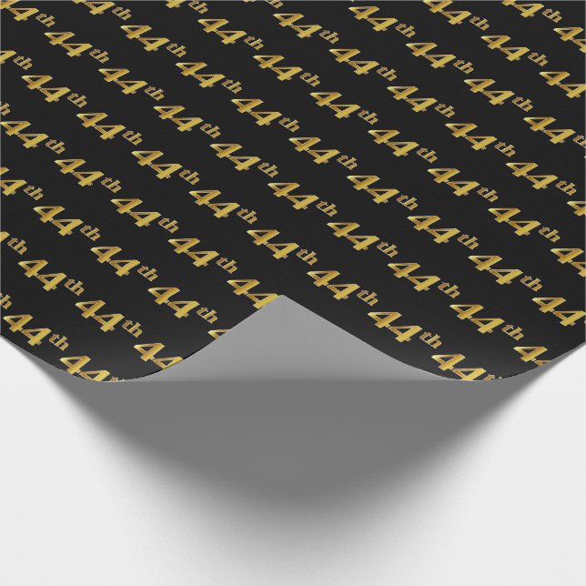 Black, Imitate Gold 44. (44.) Event Geschenkpapier (Ecke)
