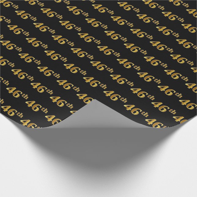 Black, Imitate Gold 46. (46.) Event Geschenkpapier (Ecke)