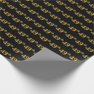 Black, Imitate Gold 49. (neunundvierzig) Event Geschenkpapier