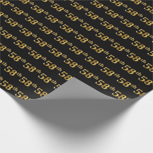 Black, Imitate Gold 58. (Achtundfünfzigste) Verans Geschenkpapier (Ecke)