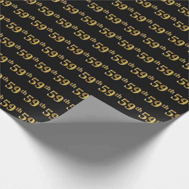 Black, Imitate Gold 59. (Neunundfünfzigste) Verans Geschenkpapier (Ecke)