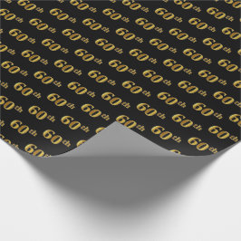 Black, Imitate Gold 60. (60.) Event Geschenkpapier