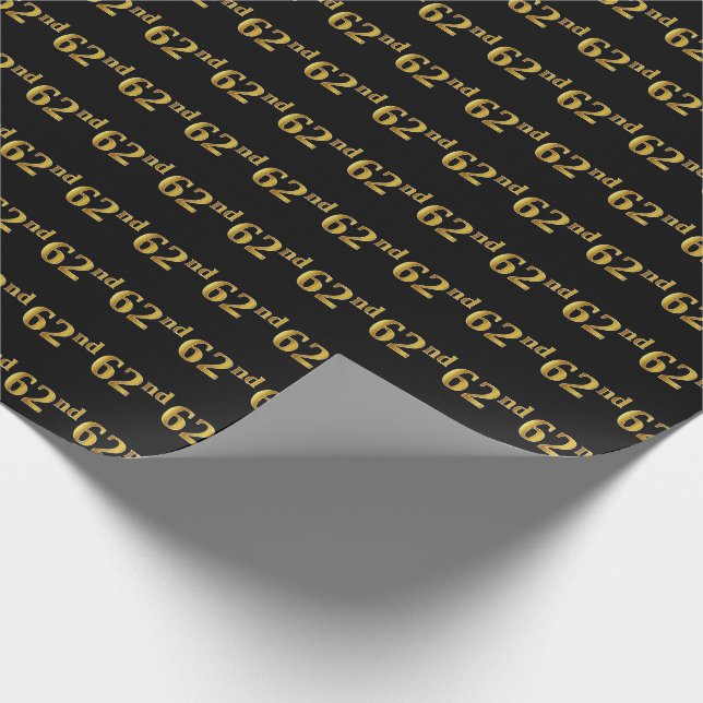 Black, Imitate Gold 62. (62.) Event Geschenkpapier (Ecke)