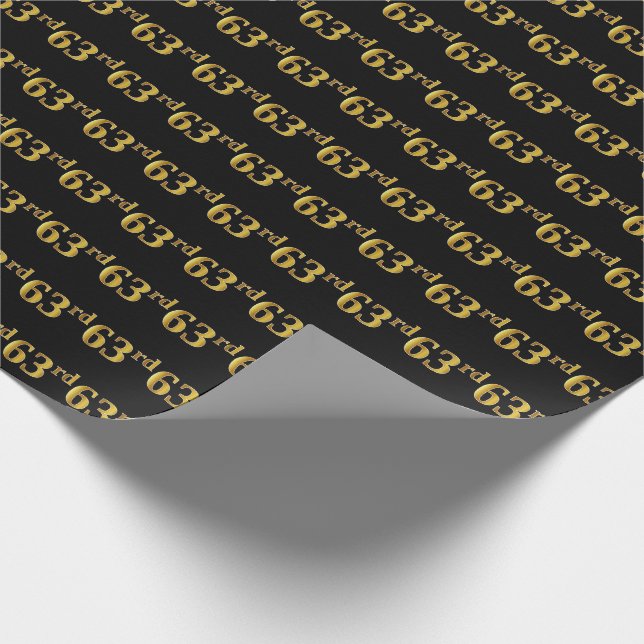 Black, Imitate Gold 63. (63.) Event Geschenkpapier (Ecke)