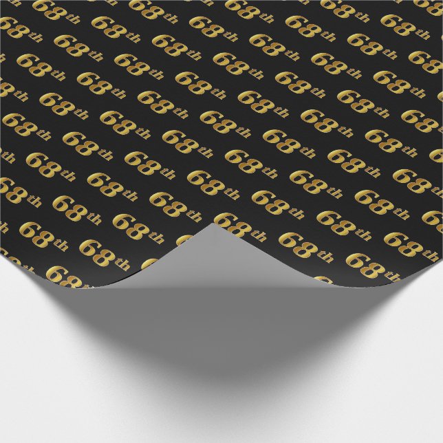 Black, Imitate Gold 68. (Achtundsechzigste) Verans Geschenkpapier (Ecke)