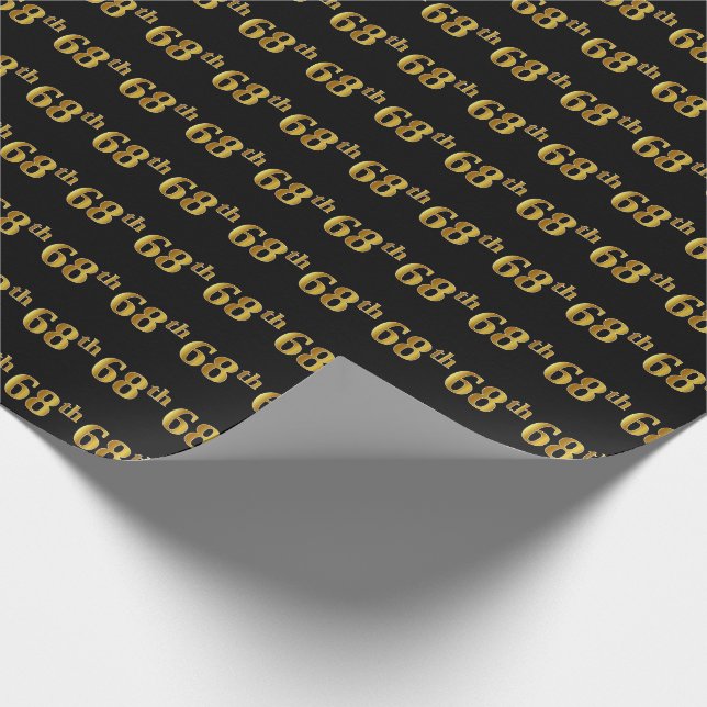 Black, Imitate Gold 68. (Achtundsechzigste) Verans Geschenkpapier (Ecke)