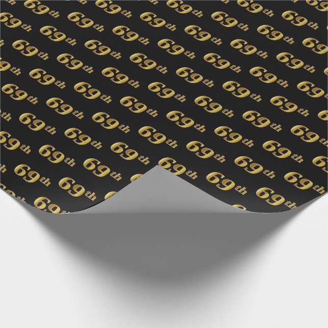 Black, Imitate Gold 69. (69.-9.) Veranstaltung Geschenkpapier (Ecke)