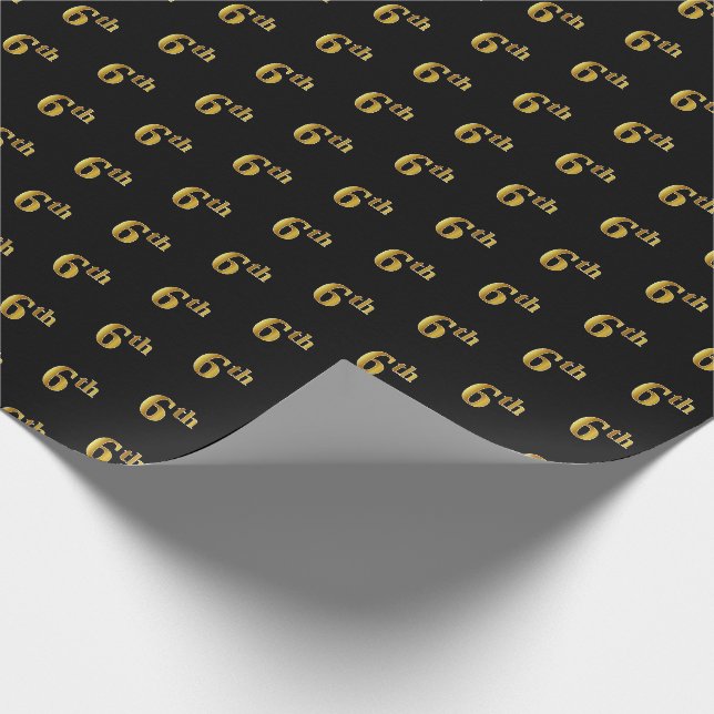 Black, Imitate Gold 6. (6.) Event Wrapping Paper Geschenkpapier (Ecke)