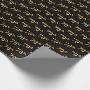 Black, Imitate Gold 70. (Siebzigste) Veranstaltung Geschenkpapier