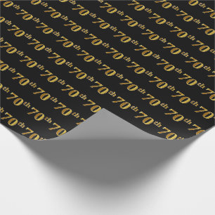 Black, Imitate Gold 70. (Siebzigste) Veranstaltung Geschenkpapier