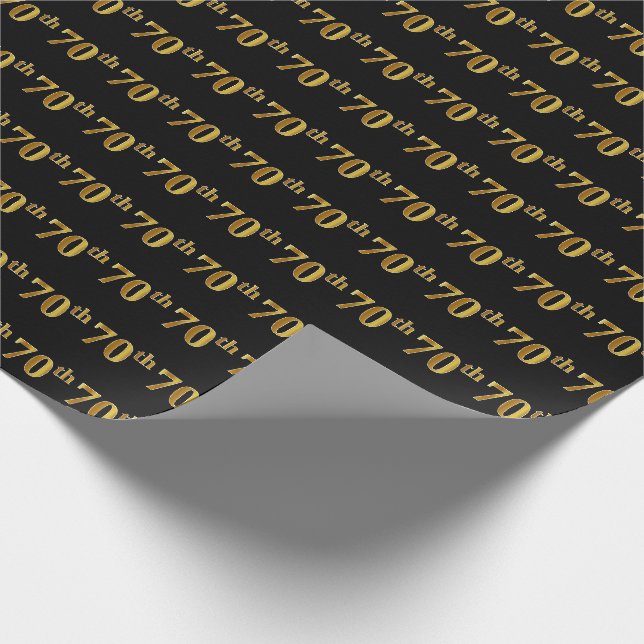 Black, Imitate Gold 70. (Siebzigste) Veranstaltung Geschenkpapier (Ecke)