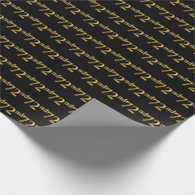 Black, Imitate Gold 72. (72.) Event Geschenkpapier (Ecke)