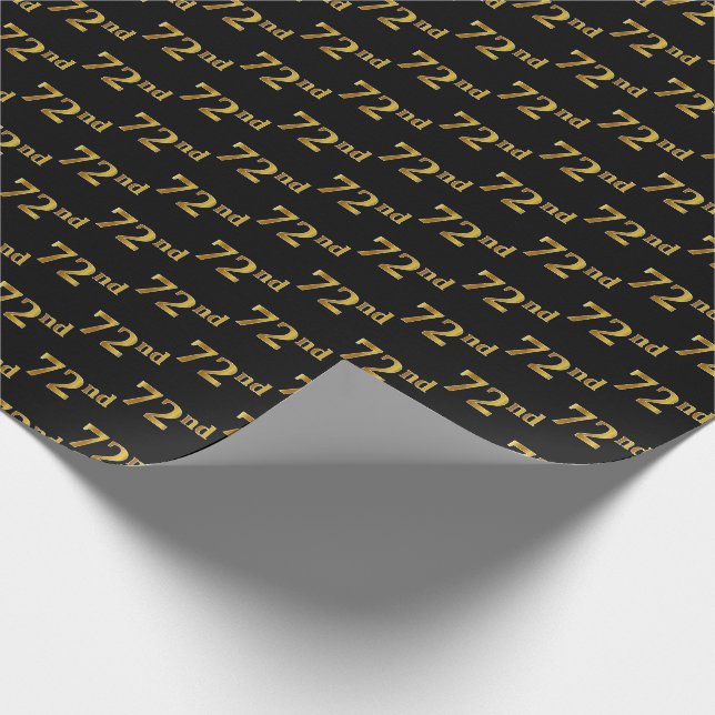 Black, Imitate Gold 72. (72.) Event Geschenkpapier (Ecke)