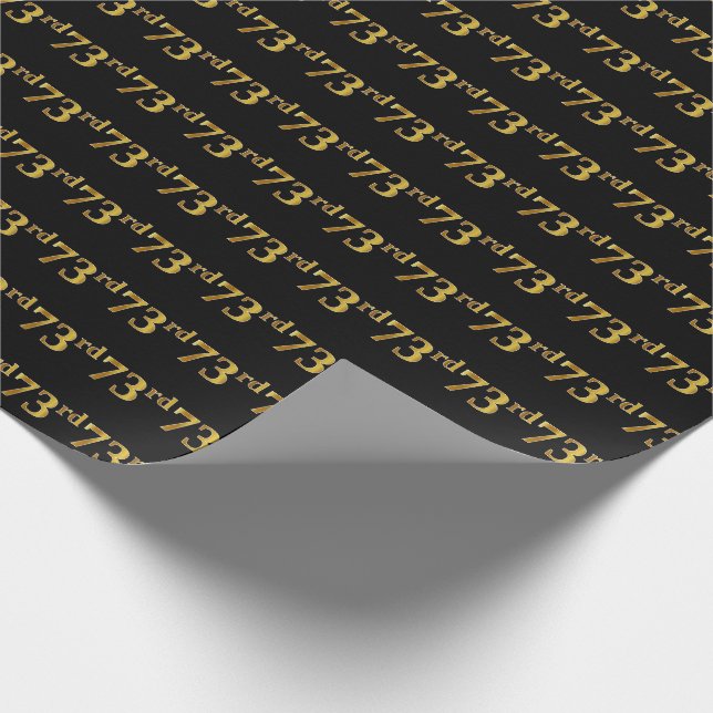 Black, Imitate Gold 73. (73.) Event Geschenkpapier (Ecke)