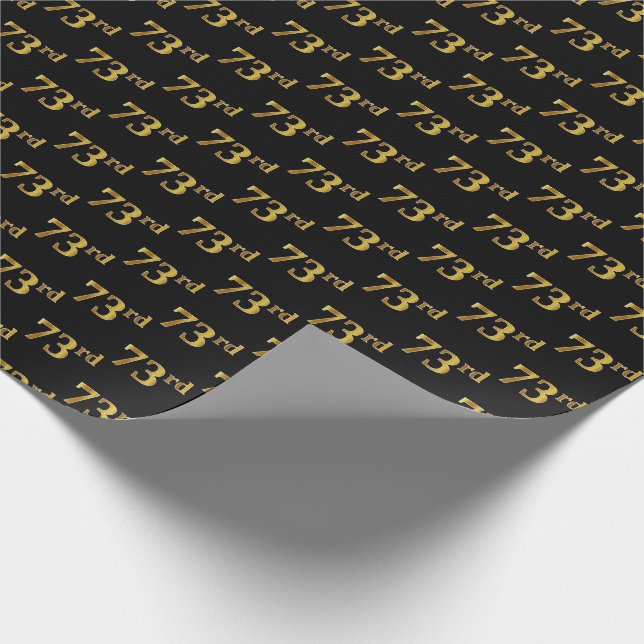 Black, Imitate Gold 73. (73.) Event Geschenkpapier (Ecke)