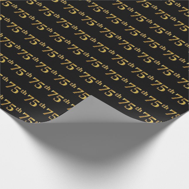 Black, Imitate Gold 75. (75.-5.) Veranstaltung Geschenkpapier (Ecke)