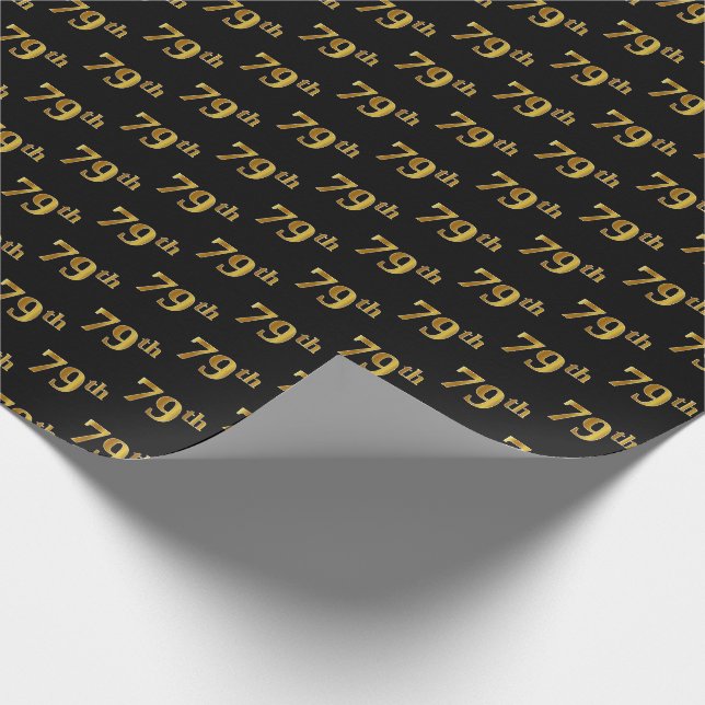 Black, Imitate Gold 79. (79.-9.) Veranstaltung Geschenkpapier (Ecke)