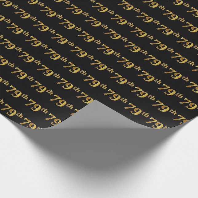 Black, Imitate Gold 79. (79.-9.) Veranstaltung Geschenkpapier (Ecke)