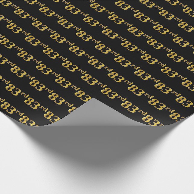 Black, Imitate Gold 83. (83.) Event Geschenkpapier (Ecke)