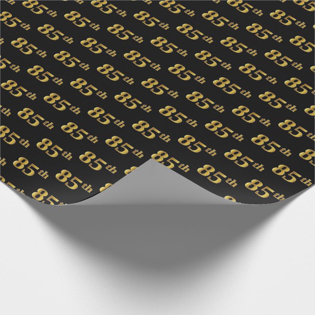 Black, Imitate Gold 85. (85.) Event Geschenkpapier (Ecke)