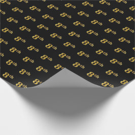 Black, Imitate Gold 8. (Achte) Event Geschenkpapier