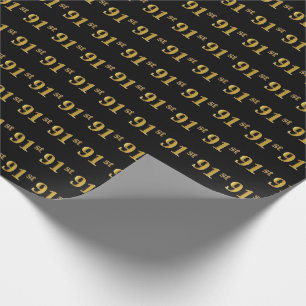 Black, Imitate Gold 91. (Neunzigste) Event Geschenkpapier
