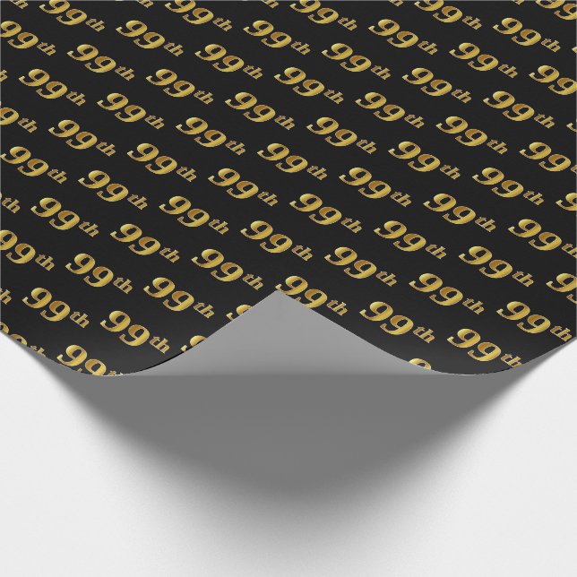 Black, Imitate Gold 99. (Neunundneunzigste) Verans Geschenkpapier (Ecke)