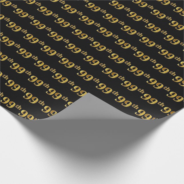 Black, Imitate Gold 99. (Neunundneunzigste) Verans Geschenkpapier (Ecke)