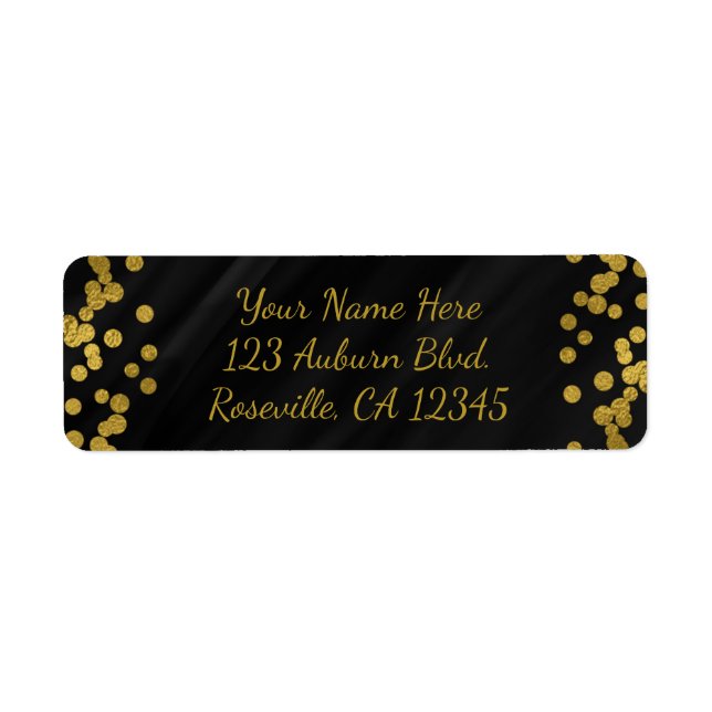 Black & Imitate Gold Foil Glamour Dots Modern (Vorne)