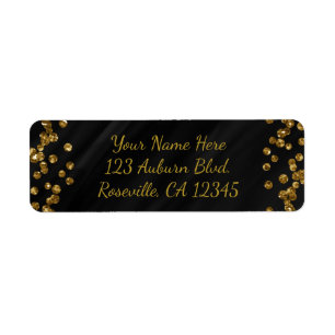 Black & Imitate Gold Glitzer Glamour Dots Modern