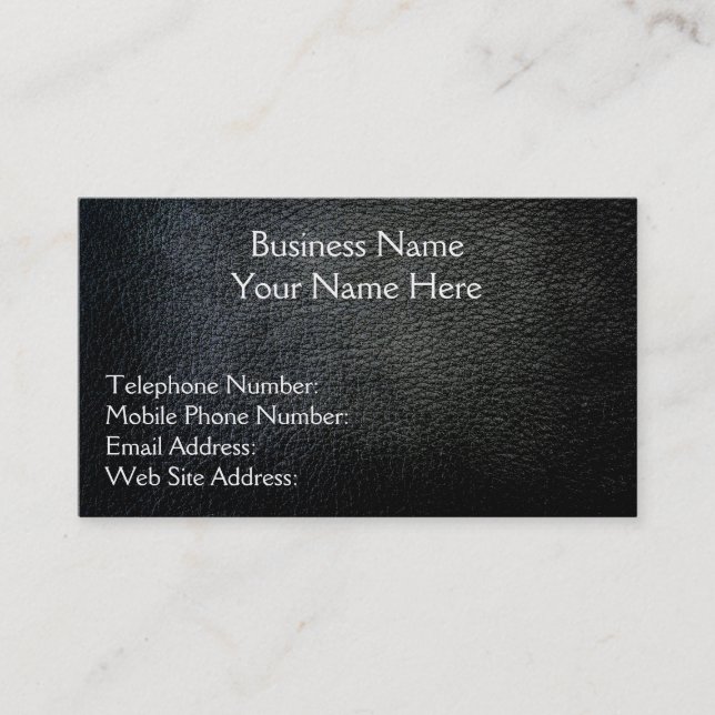 Black Imitate Leather & Gold-Style Business Cards Visitenkarte (Vorderseite)