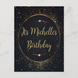 Black & Imitats Goldener Geburtstag Einladung