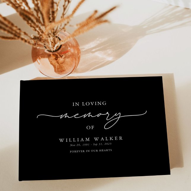 Black In Loving Memory Memorial Funeral Gästebuch (Von Creator hochgeladen)