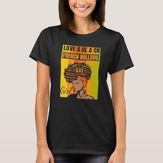Black Independence Day - French Bulldog Girl Premi T-Shirt (Vorderseite)