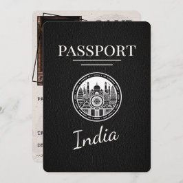 Black India Passport Save the Date