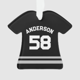 Black Individuelle Name & Number Sports Jersey Orn Ornament