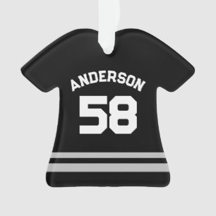 Black Individuelle Name & Number Sports Jersey Orn Ornament