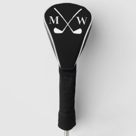 Black Initial Monogram Golf Headcover