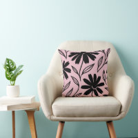 Black Ink Daisies Pink Boho