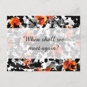 BLACK INK & POPPIES Muster + Ihr Backgr. Ideen Postkarte