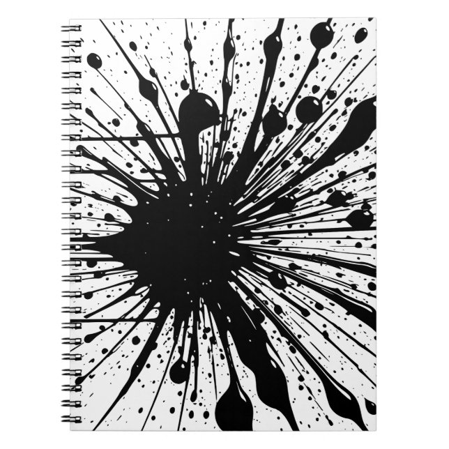 Black Ink Spritzer Notebook Notizblock (Vorderseite)