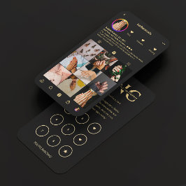 Black Instagram Loyalty Card des Nageltechnikers Visitenkarte
