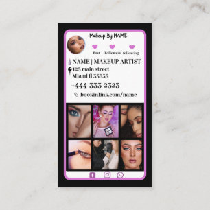 Black Instagram QRcode Makeup Artist Social Media Visitenkarte