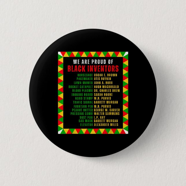 Black Inventars Proud Black History Month Roots Fu Button (Vorderseite)