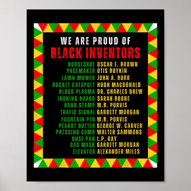 Black Inventars Proud Black History Month Roots Fu Poster (Vorne)