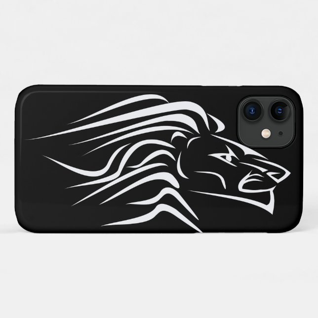 Black iPhone Case mit Running Lion - Ihre Farben (Rückseite (Horizontal))