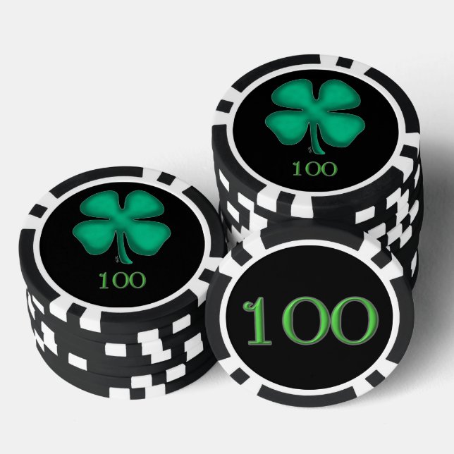 Black Irish Black 100 gestreifter Poker Chip (Stapel)