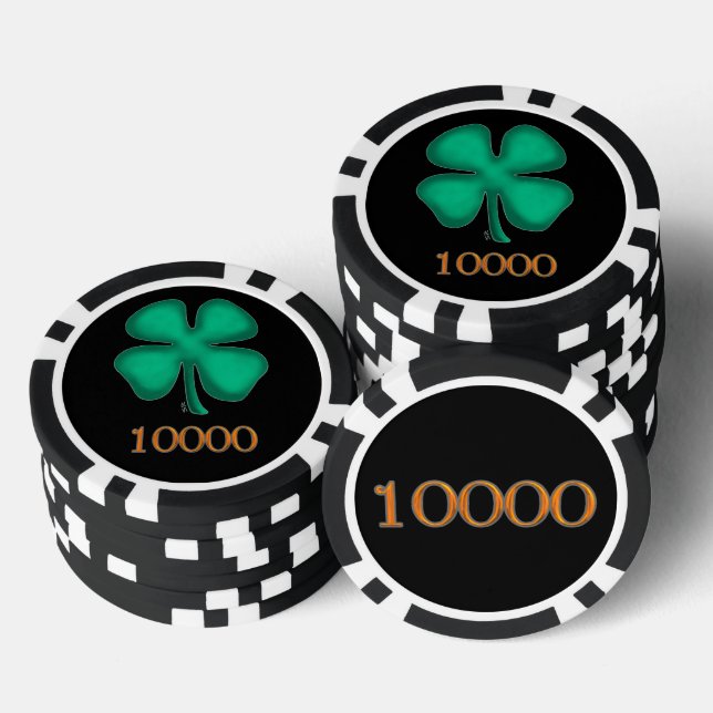 Black Irish Black Gold 10000 gestreifter Poker Chi Pokerchips (Stapel)