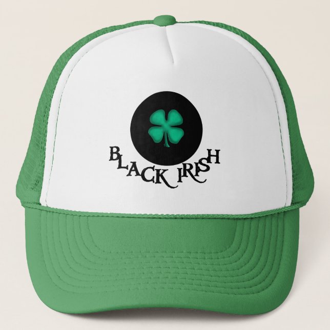 Black Irish Circle Green Hut Truckerkappe (Vorderseite)