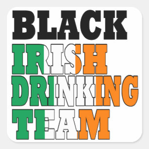 Black Irish Drinkteam Quadratischer Aufkleber